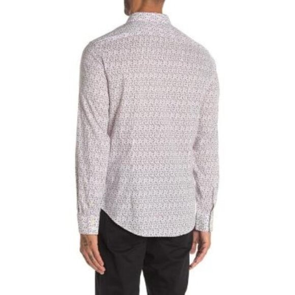 John Varvatos Mens White Mayfield Sport Long Sleeve Button Up Shirt Sz L New - Picture 2 of 7